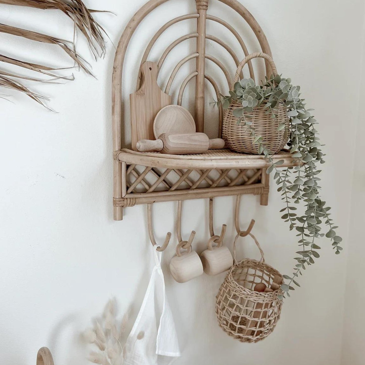 Rainbow Rattan Wall Shelf