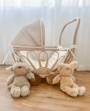 Poppy Rattan Doll Pram - SMALL