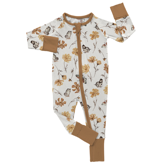 Autumn Harvest Blossoms Bamboo Footies