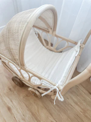 Poppy Rattan Doll Pram - SMALL