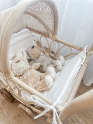 Poppy Rattan Doll Pram - SMALL