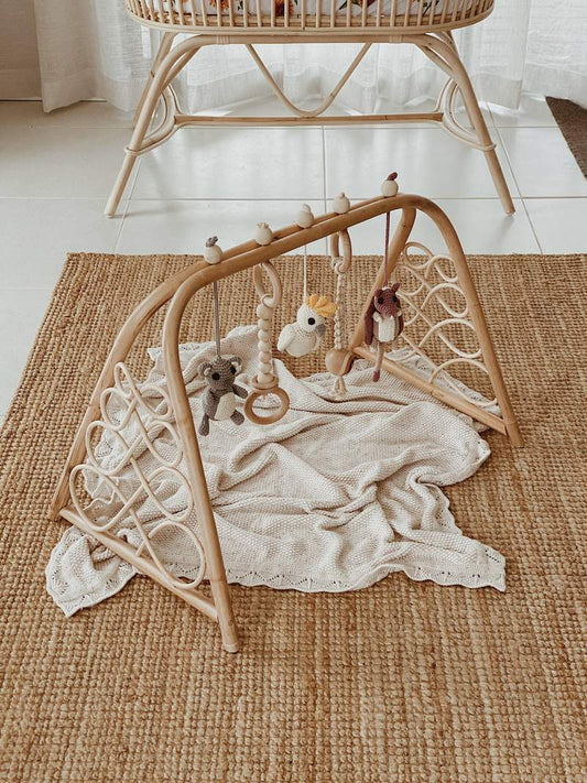 Boho Rattan Baby Playgym