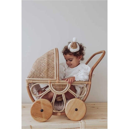 Poppy Rattan Doll Pram - SMALL